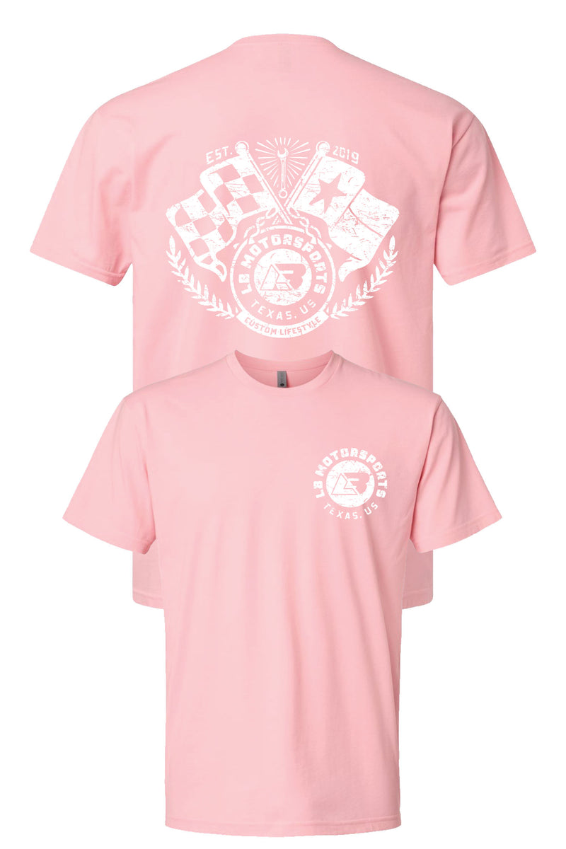 Baby Pink "Vintage Flag" Logo Tee