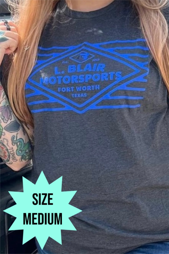 Charcoal Grey & Blue Diamond Tee (Size Medium)