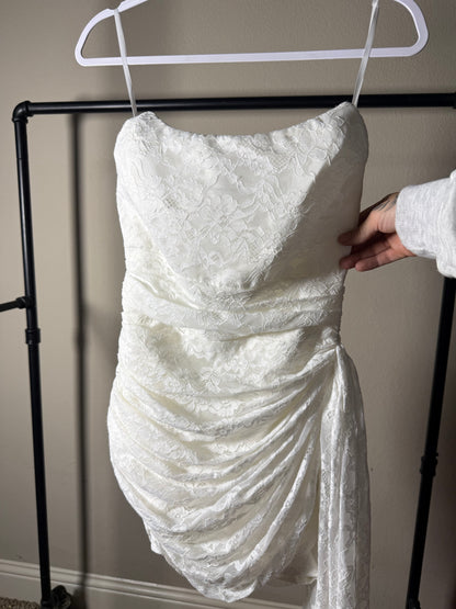 (Size S) Lacey White Mini Dress