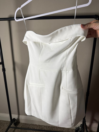 (Size S) Foldover Strapless Mini Dress Brand New