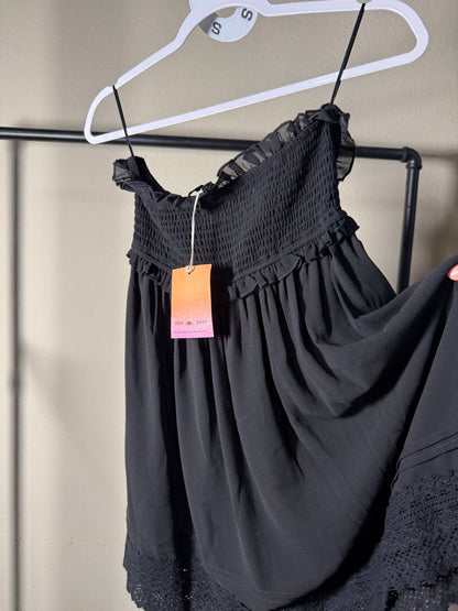 (Size S) Strapless Black Dress