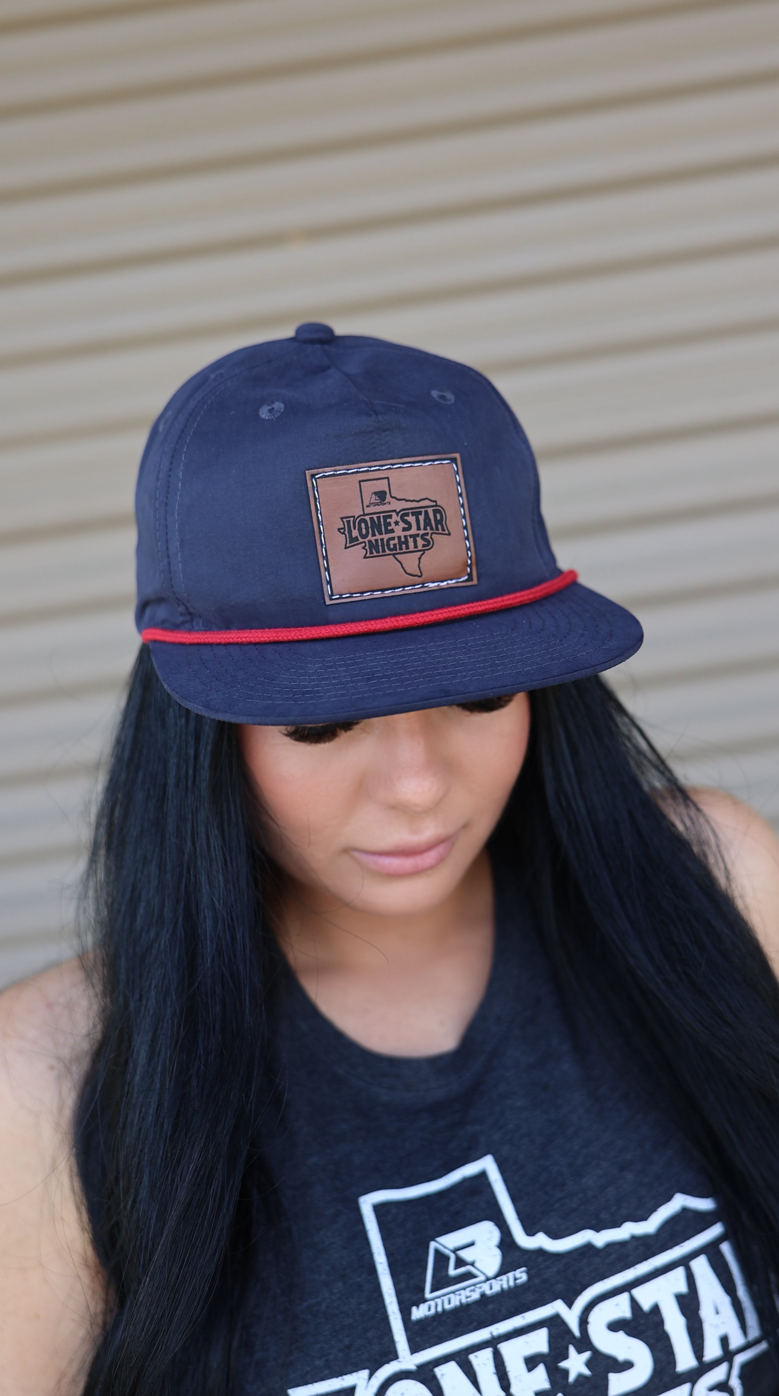 Navy / Red Lone Star Nights Leather Patch Hat
