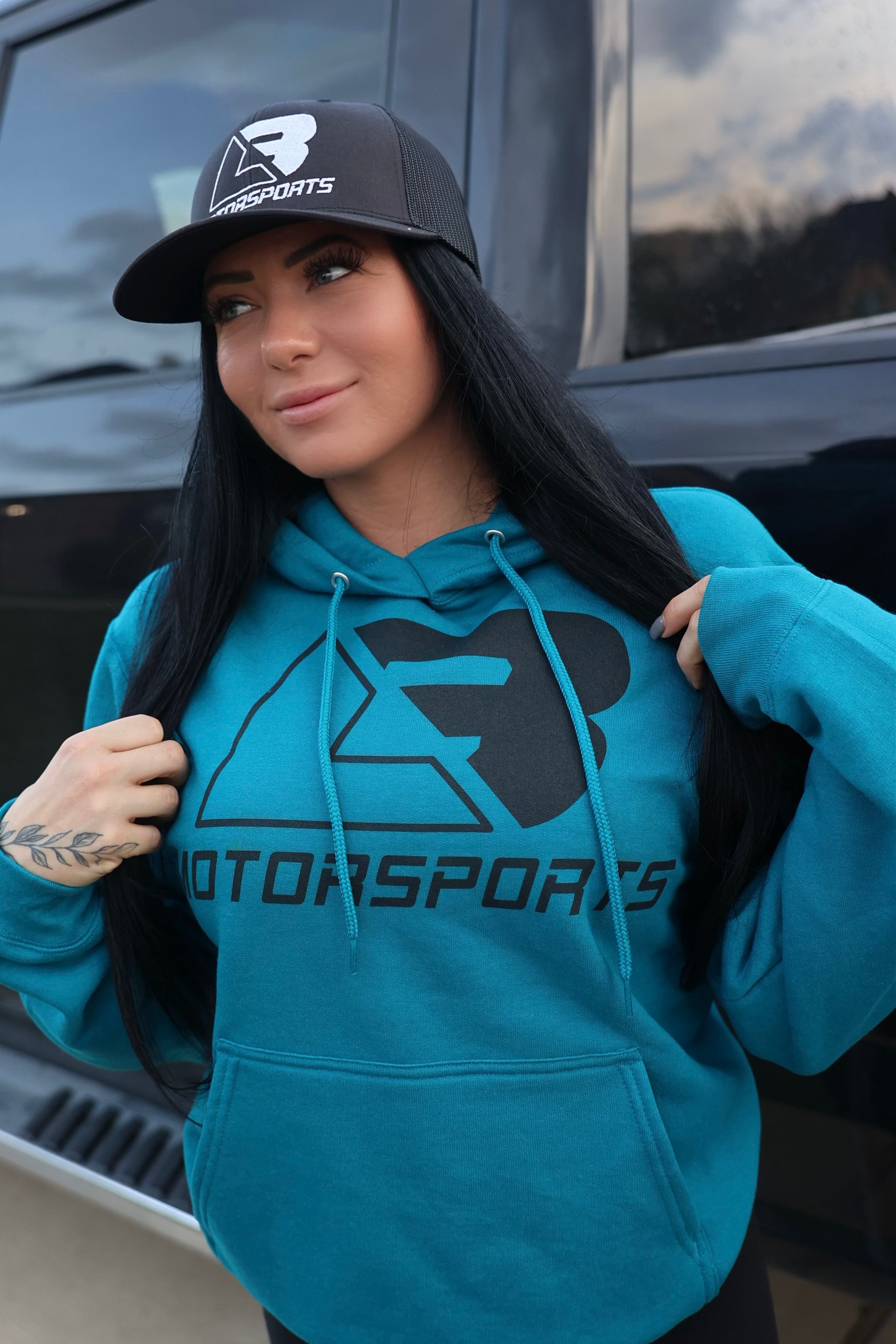 Teal & Black Logo Hoodie