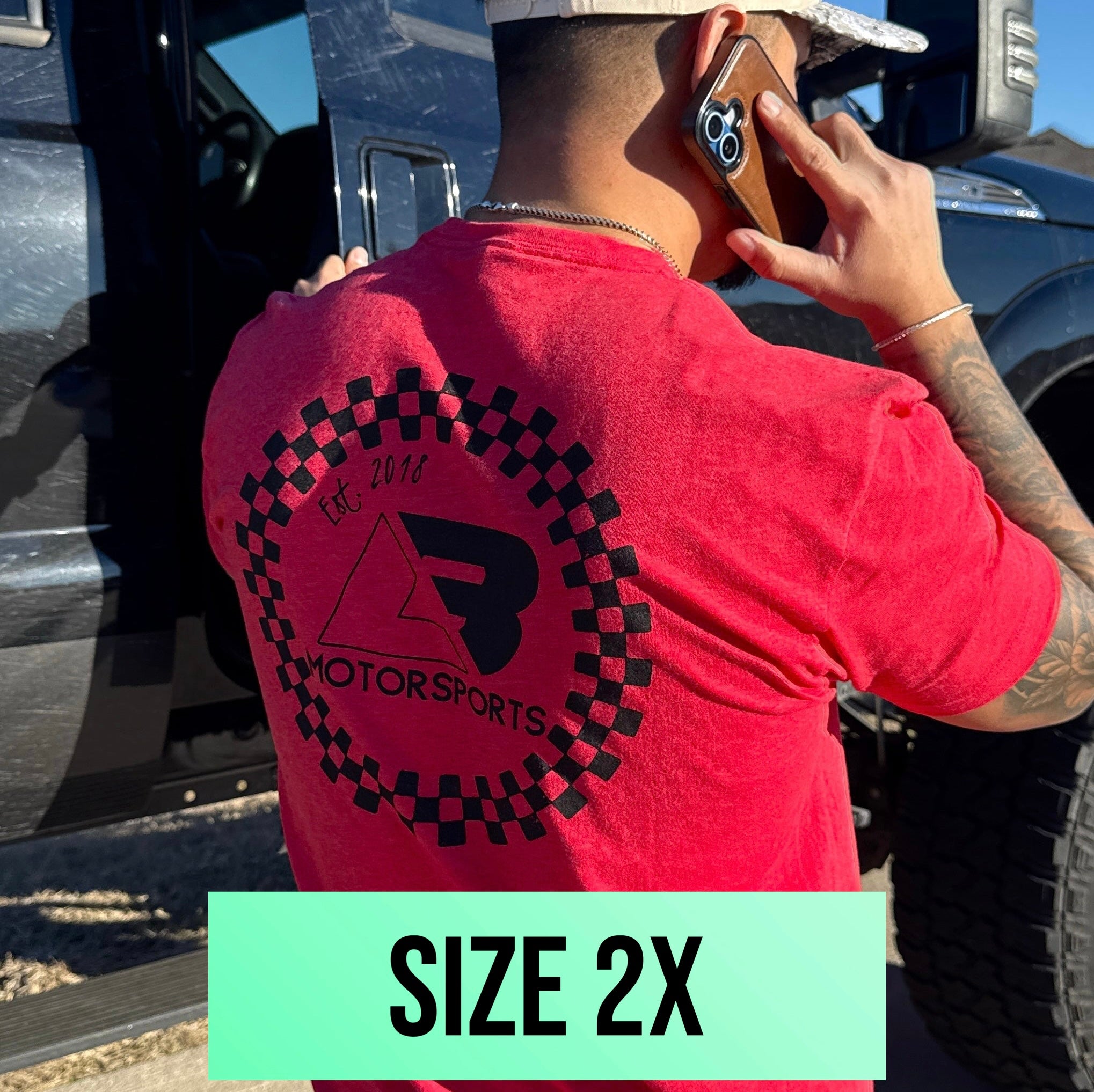 Red Heather Checkered Circle Tee (Size 2x)