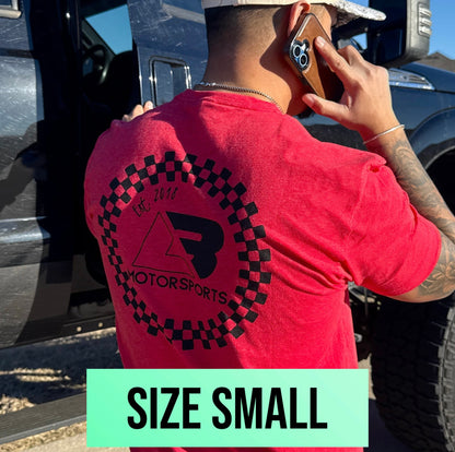Red Heather Checkered Circle Tee (Size Small)
