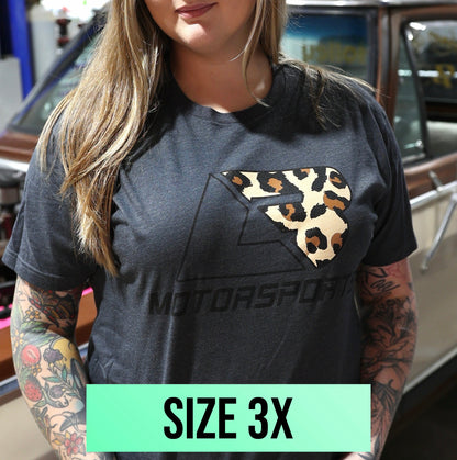 Leopard Logo Charcoal Tee (Size 3x)