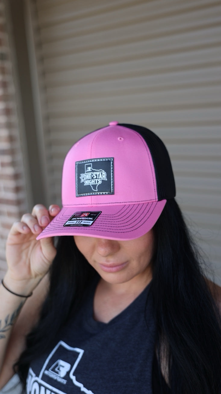Pink Lone Star Nights Leather Patch Hat