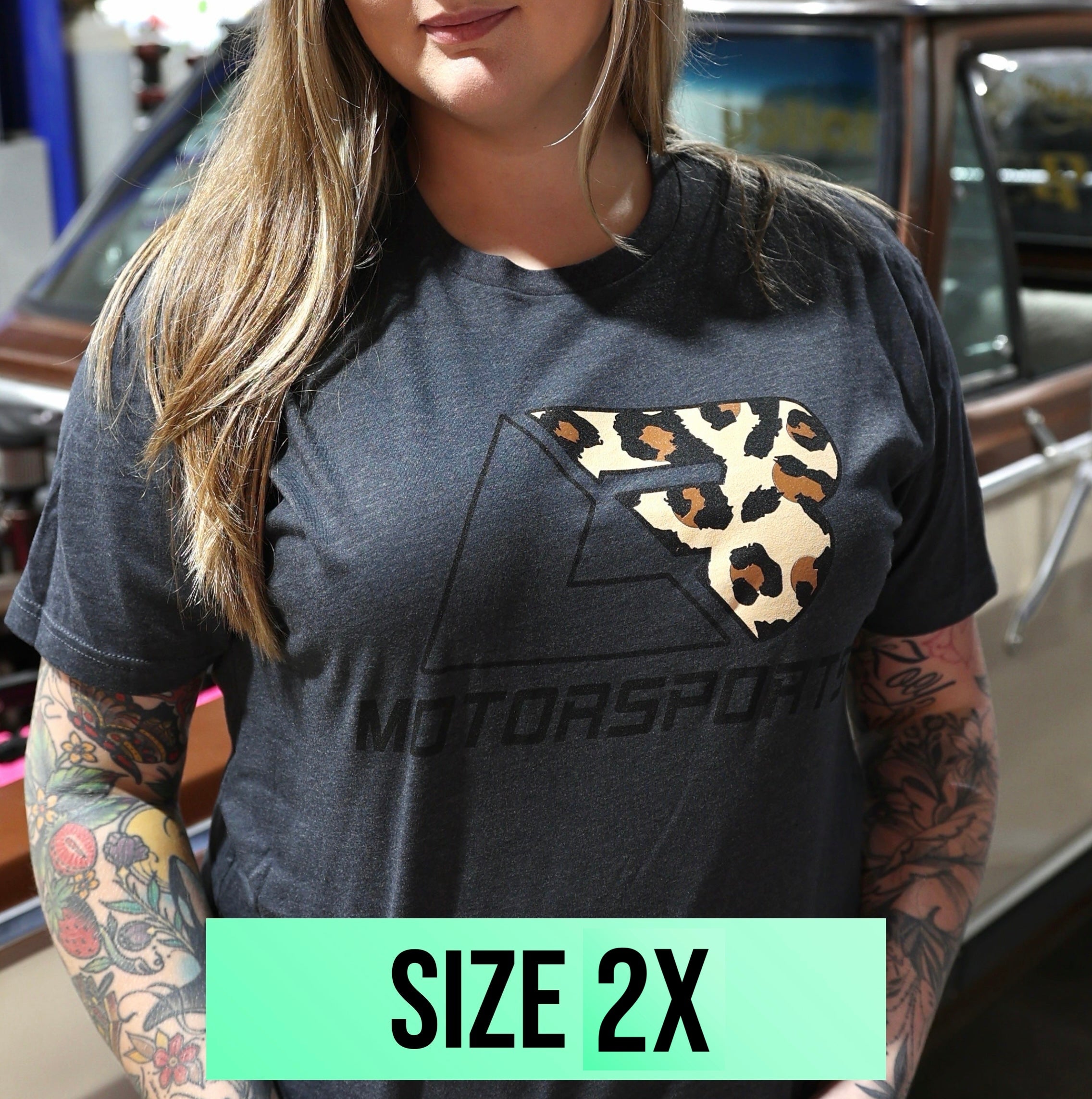 Leopard Logo Charcoal Tee (Size 2x)