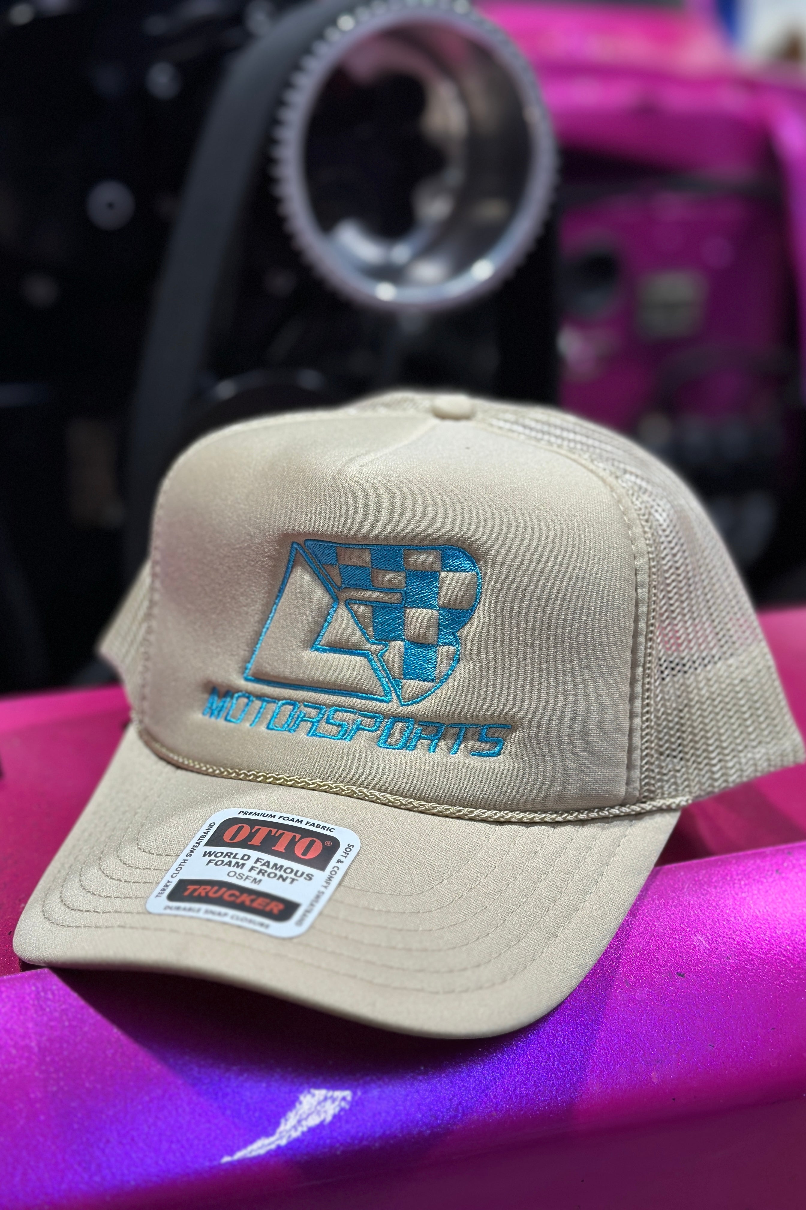 Tan & Teal Foam Trucker Hat