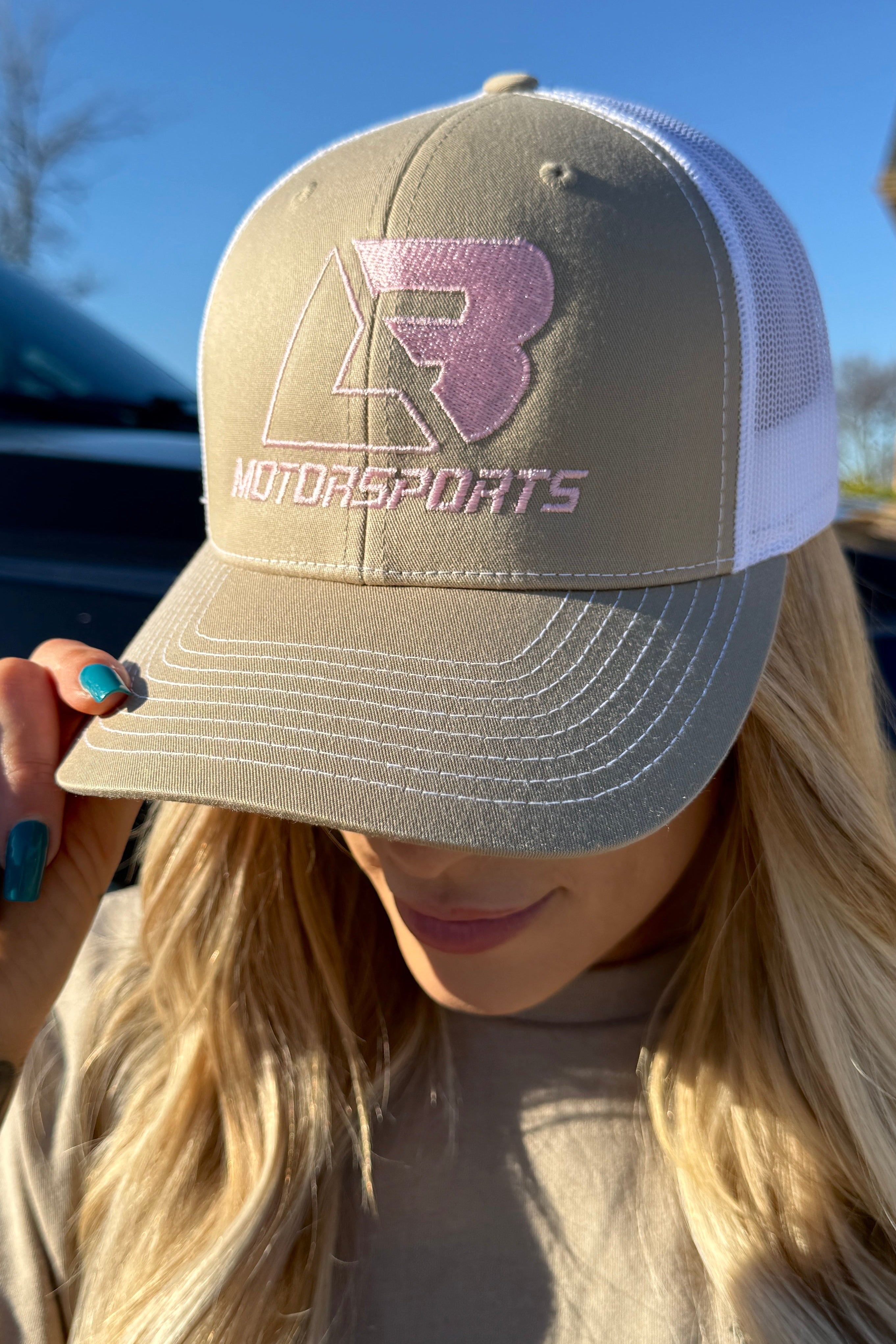 Tan & Baby Pink LB Hat