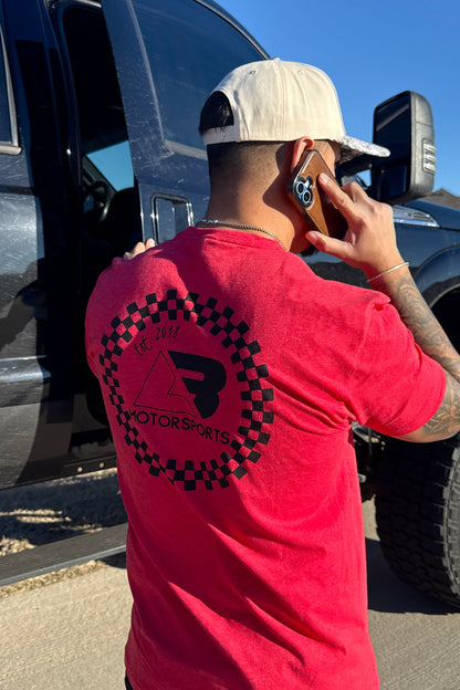 Red Heather Checkered Circle Tee