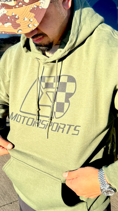 Olive Green Checkered Hoodie