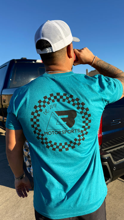 Teal Checkered Circle Tee