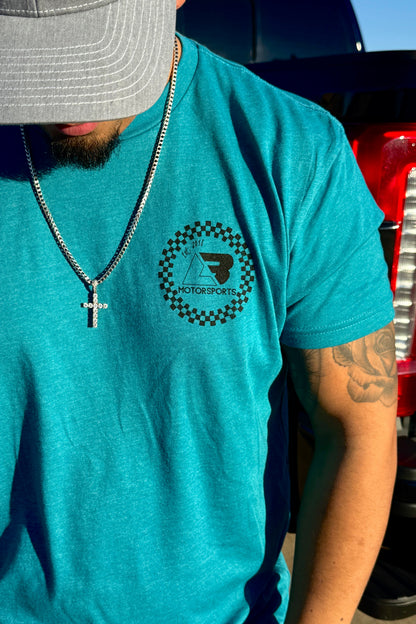 Teal Checkered Circle Tee