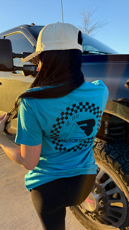 Teal Checkered Circle Tee