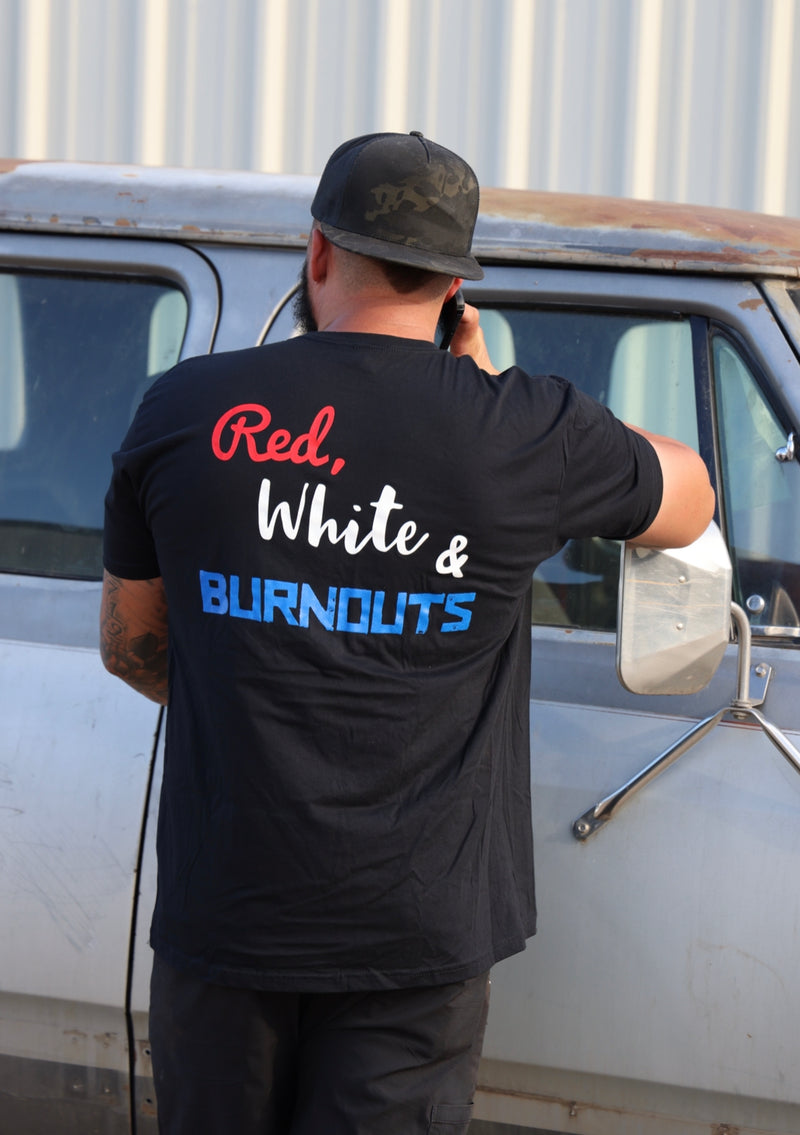 "Red, White & Burnouts" Tee
