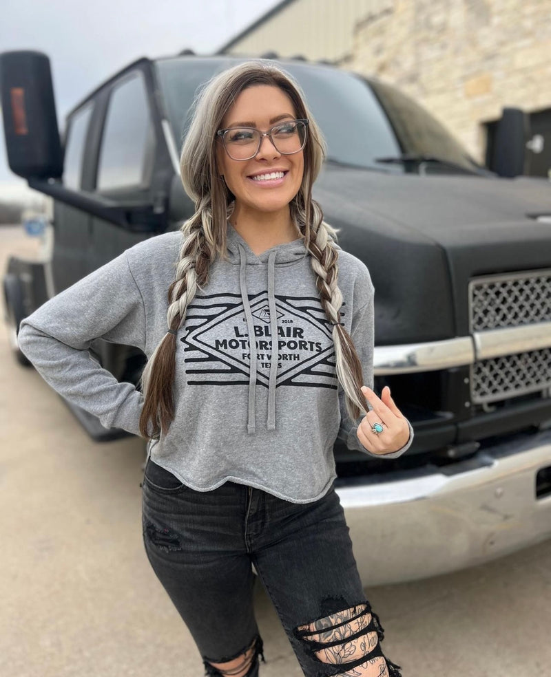 Grey Cropped Hoodie