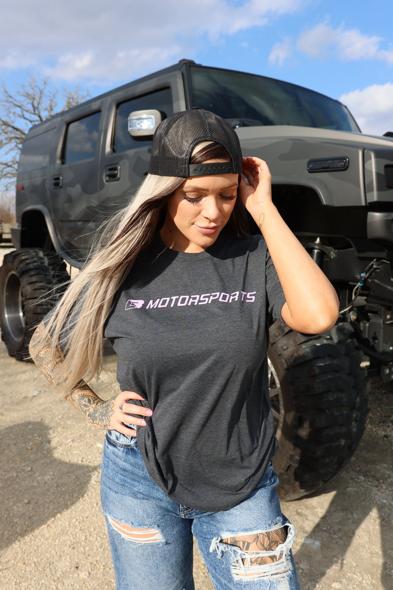Charcoal Grey + Lavender Logo Tee
