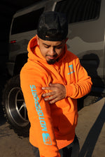 Neon Orange & Turquoise Hoodie