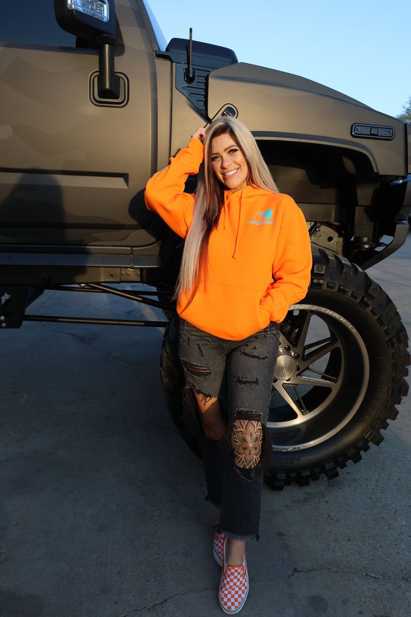 Neon Orange & Turquoise Hoodie