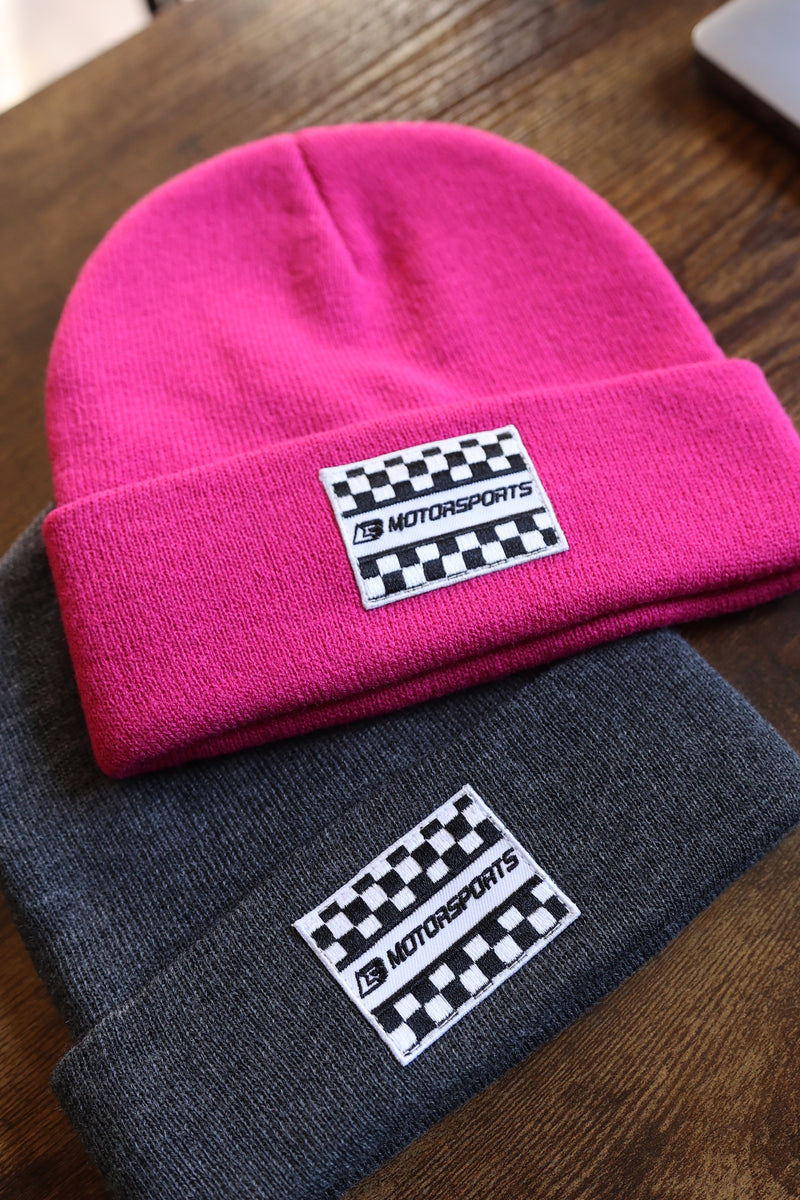 Hot Pink Checkered Beanie