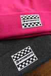 Hot Pink Checkered Beanie