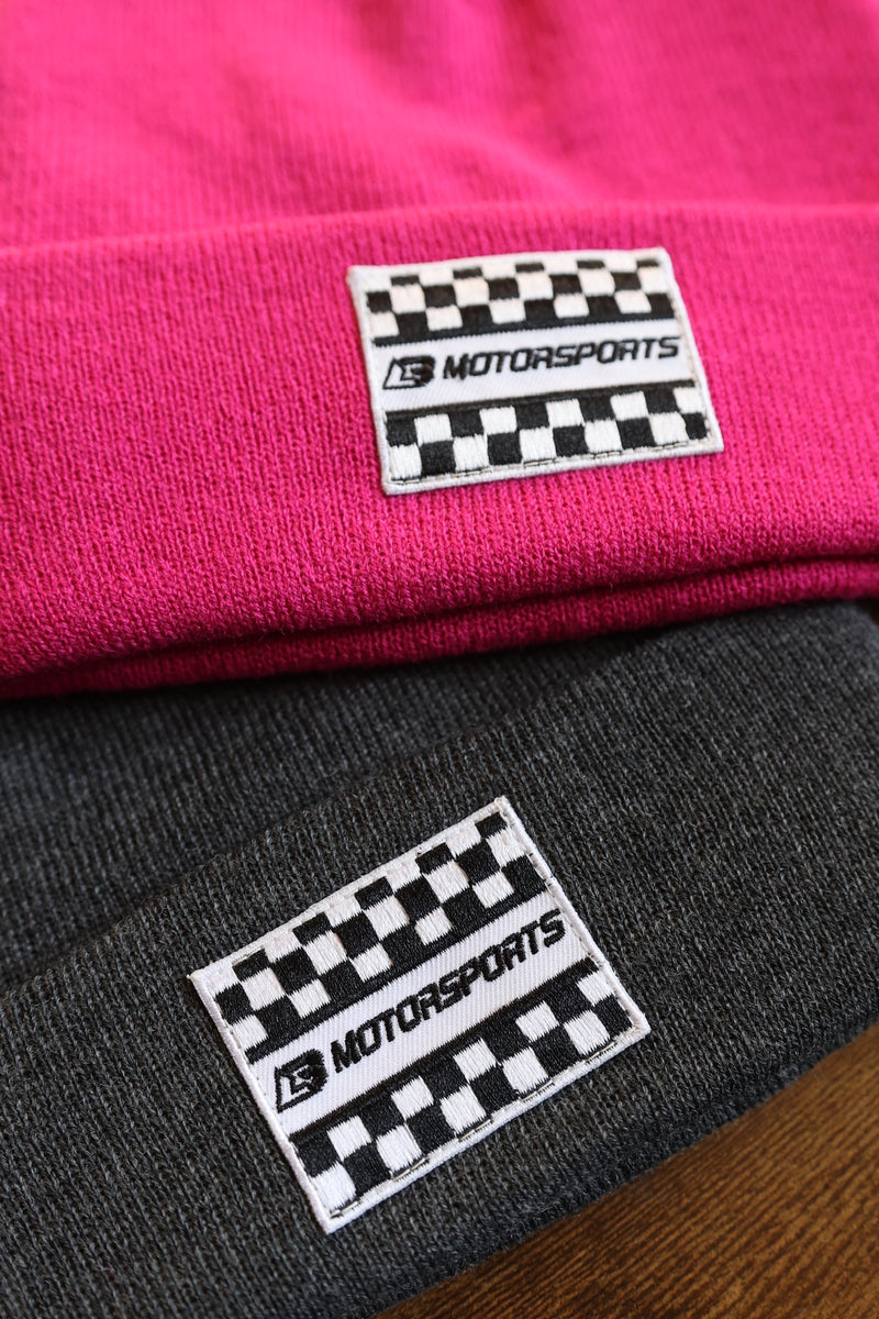 Hot Pink Checkered Beanie