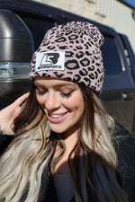 Brown Leopard Print Beanie